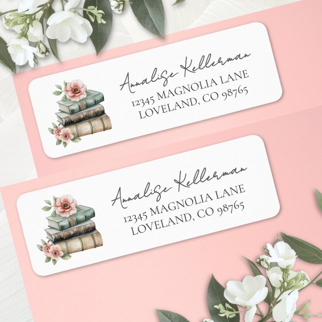 Blumen-Rücksendeadresse (Floral Book Return Address label )