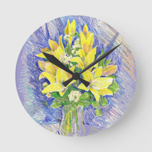 Blumen Runde Wanduhr