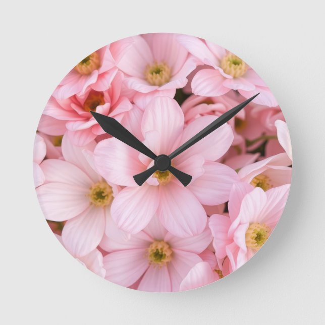 Blumen Runde Wanduhr (Vorderseite)