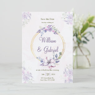 Blumen Save The Date Karte, Hochzeitseinladungskar Einladung