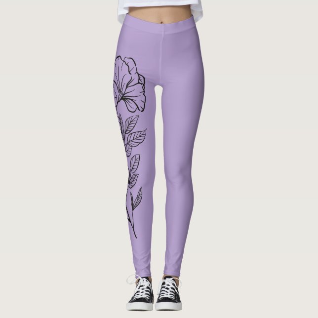 Blumen-Schablone Leggings (Vorderseite)