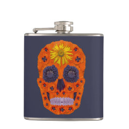 Blumen-Schädel 1 Flachmann