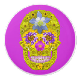 Blumen-Schädel 3 Keramikknauf