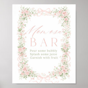 Blumen-Schleife Baby in Blüte Mädchen Momosa Bar Poster