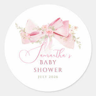 Blumen-Schleife Elegante Blumenmädchen-Babyparty Runder Aufkleber