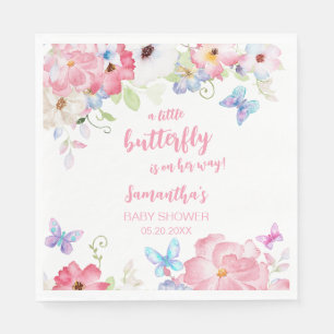 Blumen-Schmetterling-Baby-Party Serviette