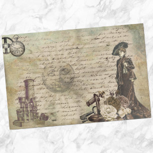 Blumen Schmetterling Decoupage Vintage Steampunk Seidenpapier