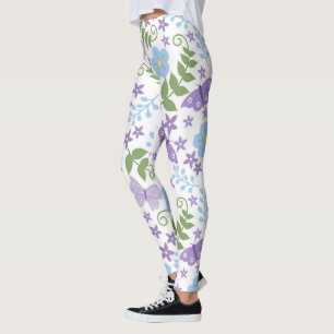 Blumen Schmetterling Floral Blüten Botanische Kuns Leggings