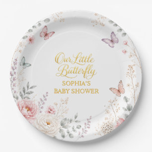 Blumen-Schmetterling-Mädchen-Baby-Party-Papier Pappteller