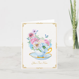 Blumen Schmetterling Tasse  Karte
