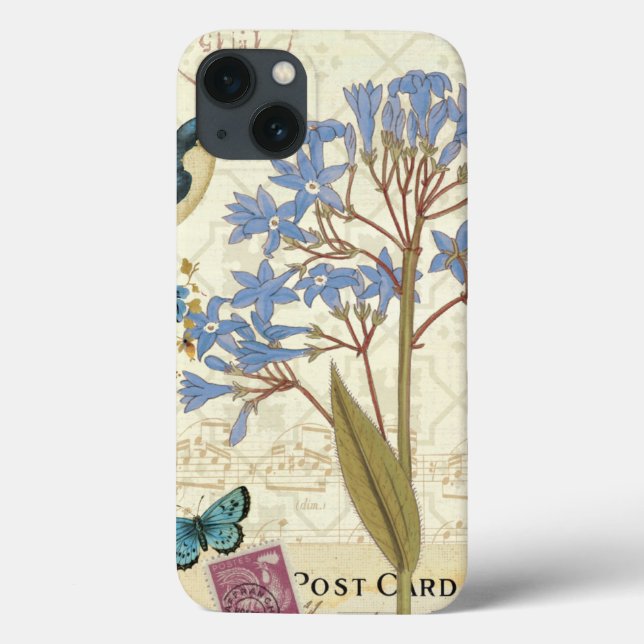 Blumen, Schmetterlinge und Vogel-Collage Case-Mate iPhone Hülle (Rückseite)