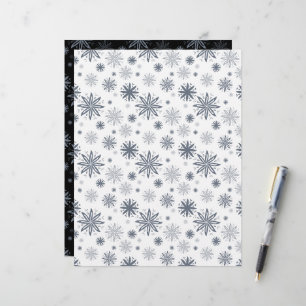 Blumen-Schneeflocke Weiße und Schwarze Scrapbook-P