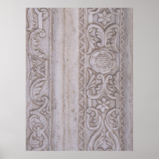 Blumen-Schnitzereien von Athen Poster