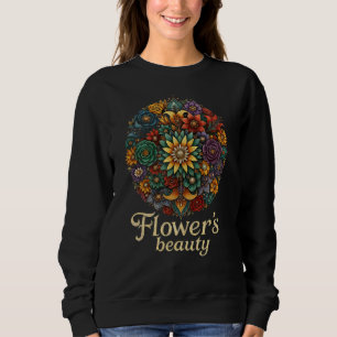 Blumen-Schönheit – Lebendiges Florales Kunst-Sweat Sweatshirt