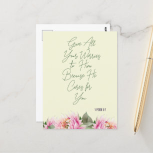 Blumen-Schriftstelle Postkarte
