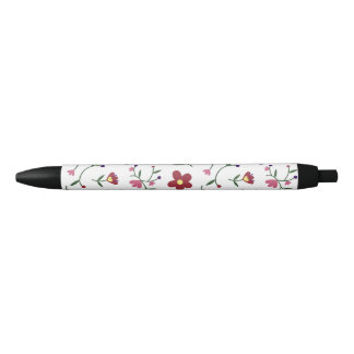 Blumen, schwarze Trim, schwarzer Tintenstift Kugelschreiber