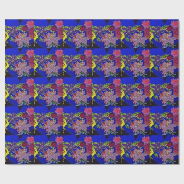 Blumen-Sessions-Geschenkpapier Geschenkpapier (Flach)