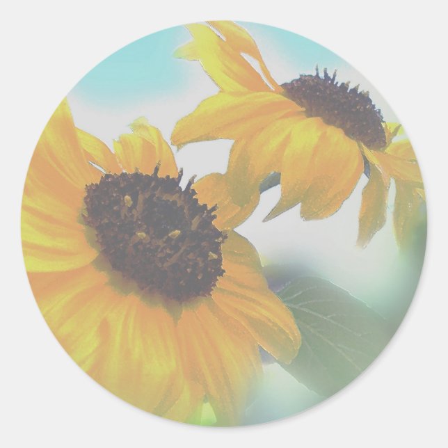Blumen Siegel 1 Runder Aufkleber (Vorderseite)