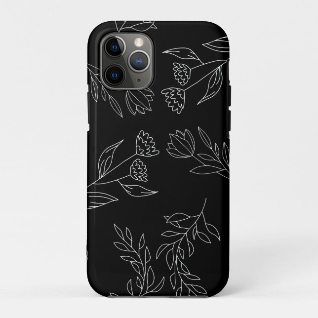 Blumen-Silhouettenmuster Case-Mate iPhone Hülle (Rückseite)