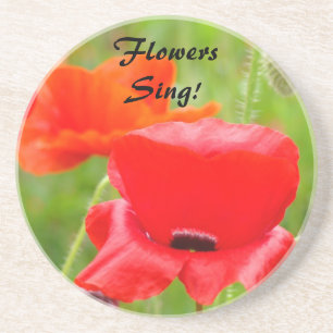 Blumen singen! Getränkeuntersetzer Geschenke Rote