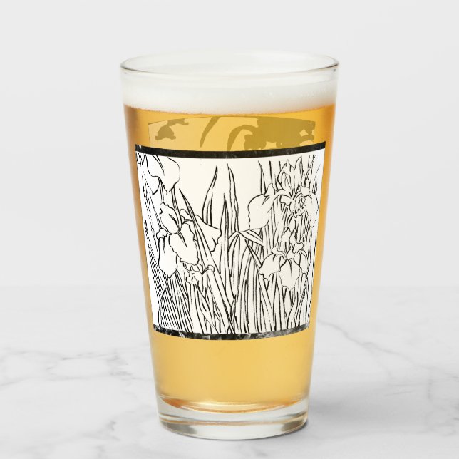 Blumen skizzierte Gläser (Rückseite (gefüllt))
