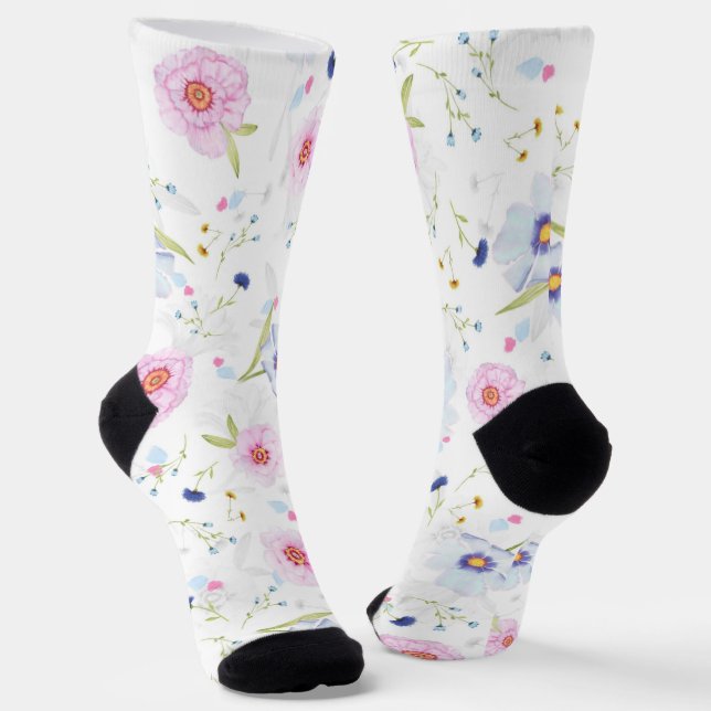 Blumen Socken (Gewinkelt)