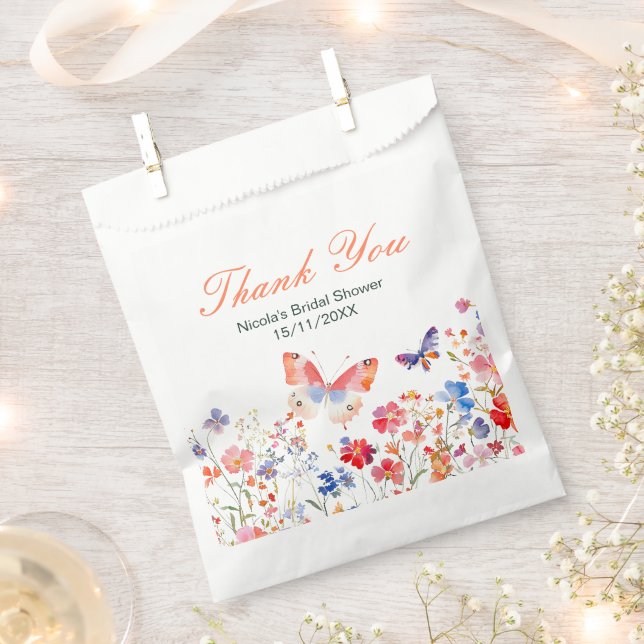 Blumen Sommer Schmetterling Brautparty Geschenktütchen (Ausgeschnitten)