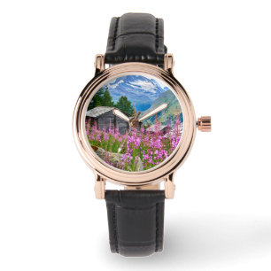 Blumen Sommermatterhorn Schweiz Armbanduhr