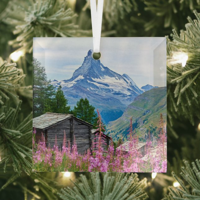 Blumen | Sommermatterhorn Schweiz Ornament Aus Glas (Insitu)