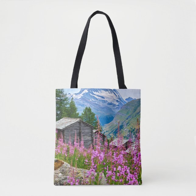 Blumen | Sommermatterhorn Schweiz Tasche (Vorderseite)