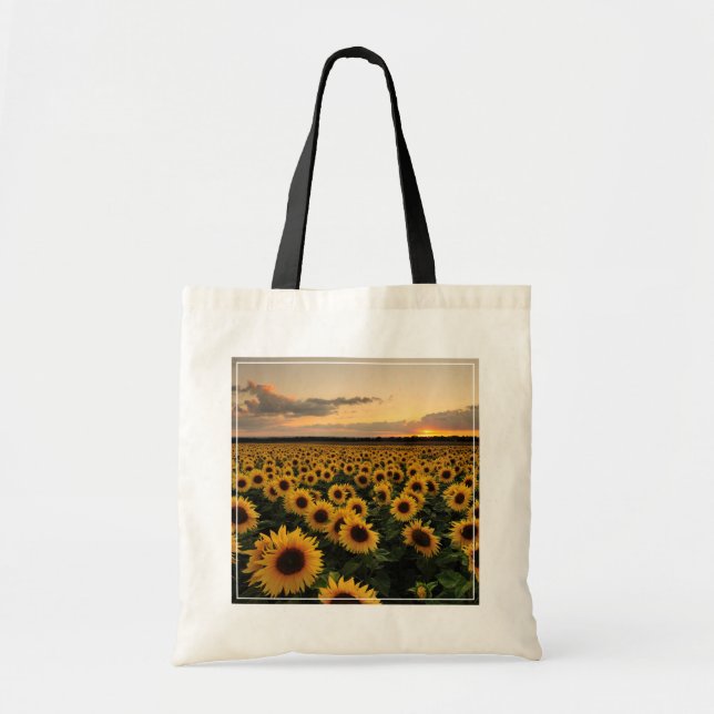 Blumen | Sonnenblumenfeld Tragetasche (Vorne)