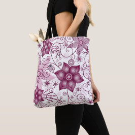 Blumen-Spirale Rosa und Weiß Muster Tasche