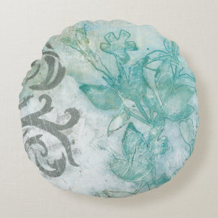 Blumen-Spray II Rundes Kissen