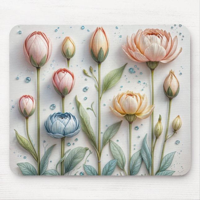 Blumen Spring Vibes Mouse Pad - Fresh & Floral Mousepad (Vorne)