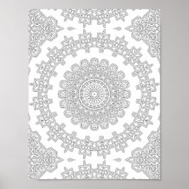 Blumen-Stern-Ring-Malvorlage Muster Kunstwerk Poster