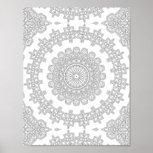Blumen-Stern-Ring-Malvorlage Muster Kunstwerk Poster