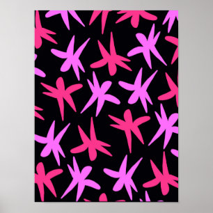 Blumen-Sterne Poster