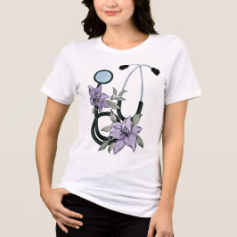 Blumen-Stethoskop – Heilung in Blüte Tri-Blend Shirt