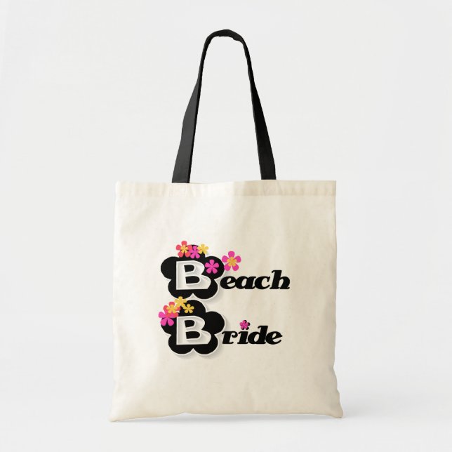 Blumen-Strand-Braut-T - Shirts und Geschenke Tragetasche (Vorne)
