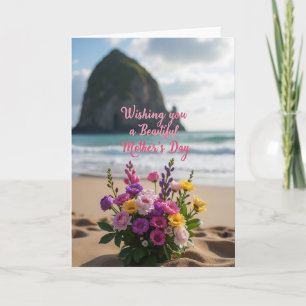 Blumen-Strand Muttertagskarte Karte