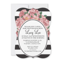 Blumen & Streifen Bridal oder Babydusche einladen