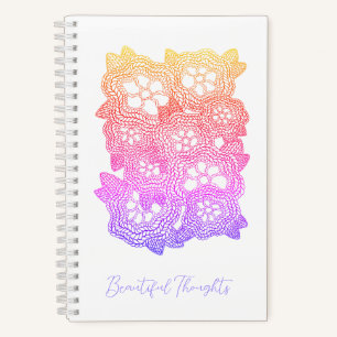 BLUMEN STRICKEN 5,5x8,5 Spiralblock + Text Notizbuch