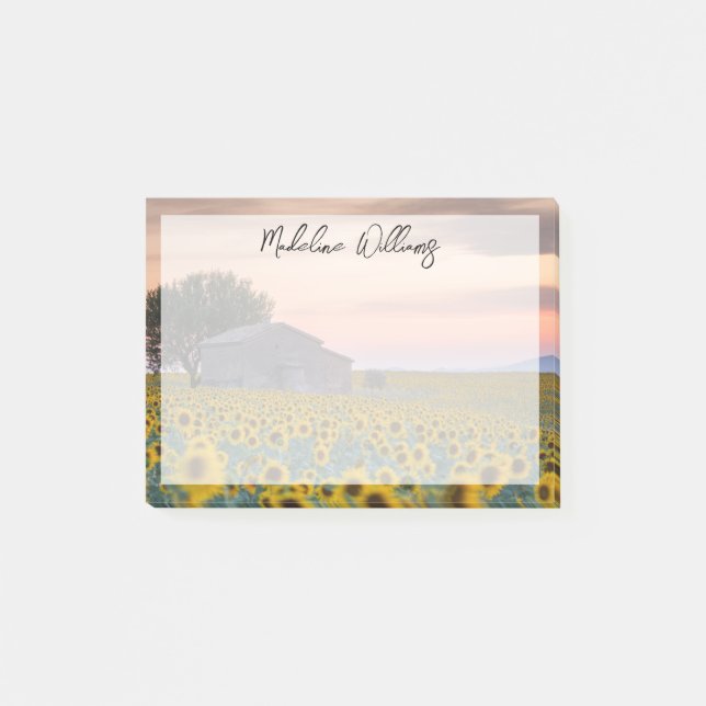Blumen | Sunflower Field Provence, Frankreich Post-it Klebezettel (Vorderseite)