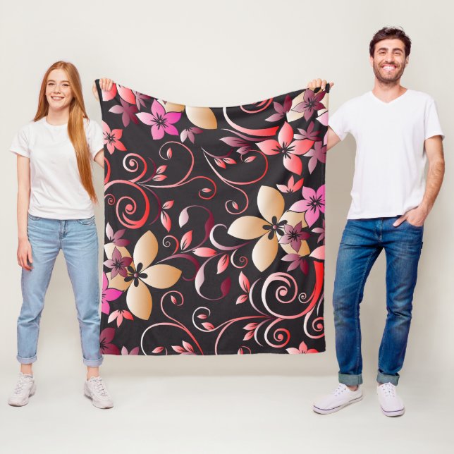 Blumen Tapete 7 Fleecedecke (Beispiel)