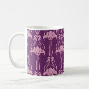 Blumen Tapete Rosa Violett Design Kaffeetasse