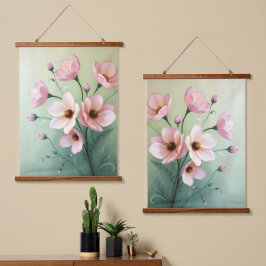 Blumen-Tapeten-Wanddekoration Wandteppich Mit Holzrahmen