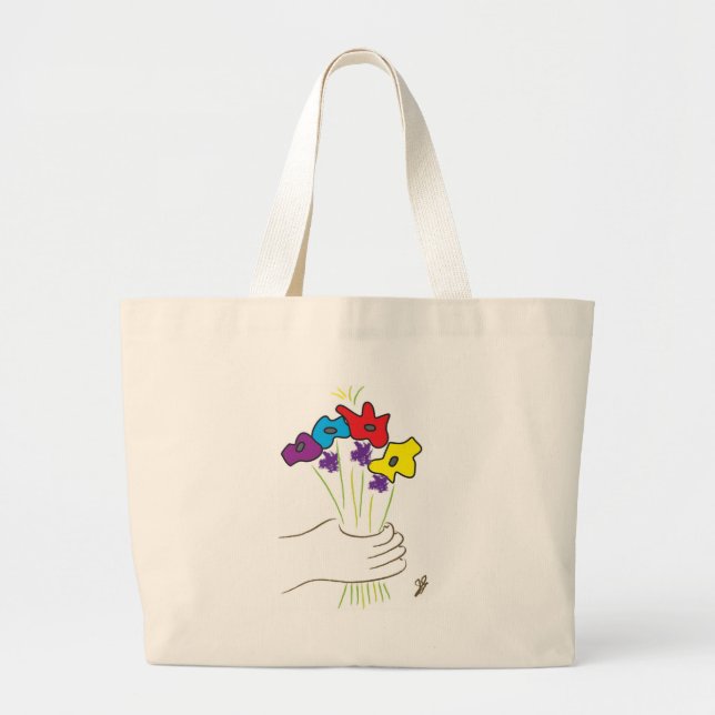 Blumen-Tasche Jumbo Stoffbeutel (Vorne)
