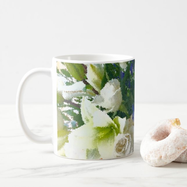 Blumen-Tasse Kaffeetasse (Mit Donut)