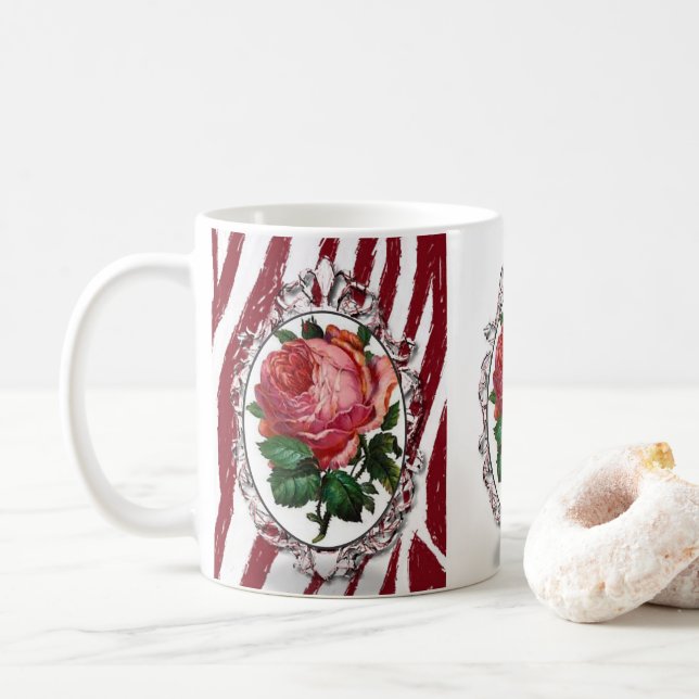 Blumen-Tasse Kaffeetasse (Mit Donut)