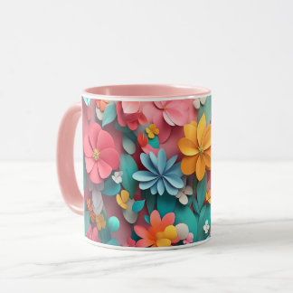 Blumen-Tasse mit farbenfrohen botanischen Blumen, Tasse